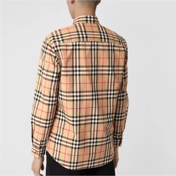 Burberry archive print checked nova Checkered Button-Up shirt L - Picture 3 of 12